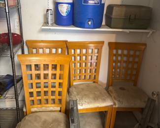 4 wood chairs