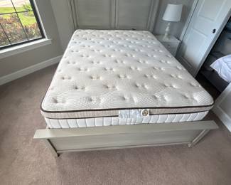 Queen Size Serta Mattress Series 700 Back smart with adjustable base-$400 Grey queen frame with headboard and foot board. Headboard 56” Tall-$200