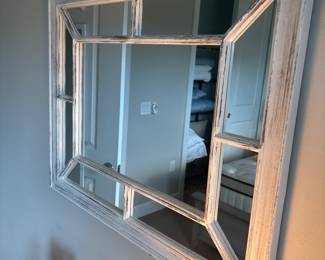 white wash plastic window mirror 24” x 30”-$70