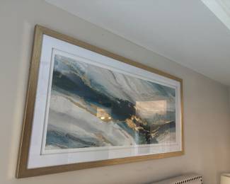 Framed print in brushed gold frame signed 32”x 60"-$350