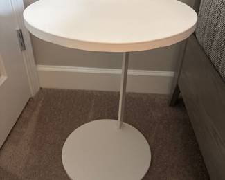 white metal round side table
22” x 17”-$120