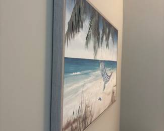 Beach hammock Giclee in wood frame 23 x 35-$40