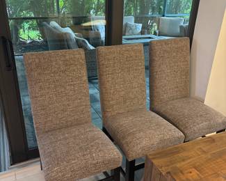 3 tweed high back parsons chairs -$120/Each