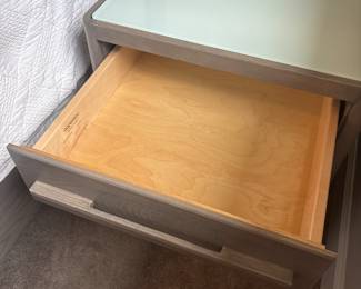 Matching nightstand with glass top 22” x 18” x 20”-$250