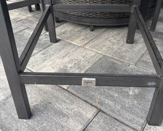 Agio high top fire table with 6 matching chairs 37” x 60” chairs 25” x 19” x 20”-$750