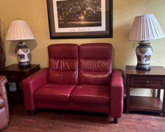 Stressless leather recliner couch.