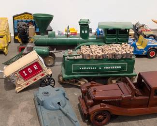 Vintage cars, trains, and banks