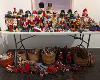 Large collection of vintage Christmas decorations