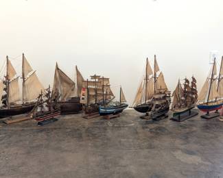 Extensive collection of model ships available.