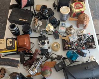 Example of vintage cameras and technology available.