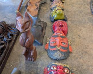 Variety of masks and sculptures