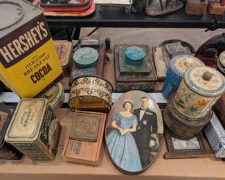 Antique and vintage tins.