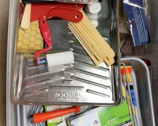 Bin Full Of Painting Supplies