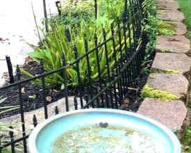 Tiki Torches,Shepard Hooks With Ornaments , Bird Bath