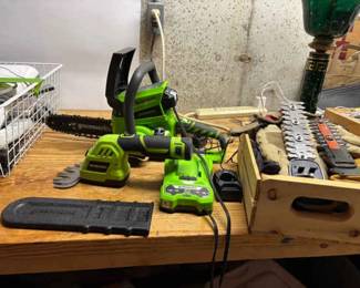 Workpro Cordless Grass Shear Shrubbery Trimmer, Greenworks Cordless Chain Saw