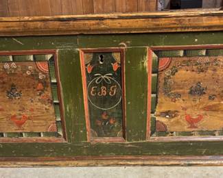 Vintage Hand Painted Wood Chest