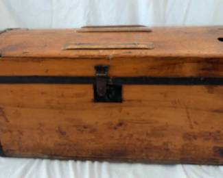 Vintage Wood Humpback Trunk