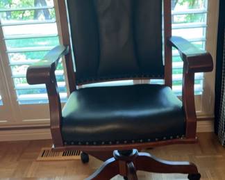 Mueller Leather Wood Office Chair