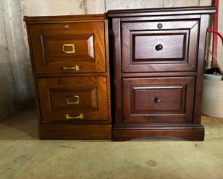 Two Wood File Cabinets