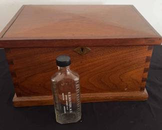 Dove Tailed Box Vintage Medicine Bottle