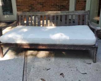 Rustic Painted Teak Patio Couch, Size of a Day Bed