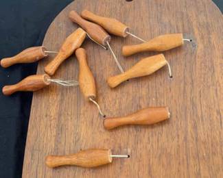 Vintage Walnut Wood Bowling game 