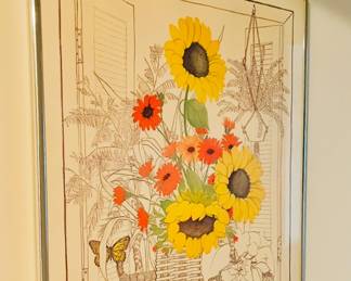 Vintage Framed Lithograph by Bill W. Tara