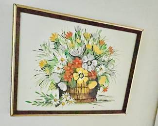 Mid Century Floral Painting