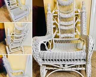 Antique Wicker Rocking Chair 19th or early 20th century