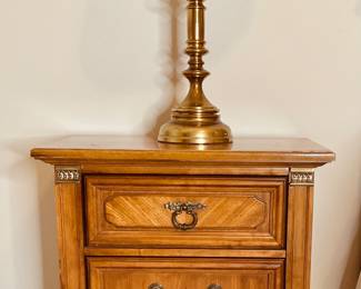 This is a late 20th-century Stanley Furniture nightstand in the Italian Provincial style.