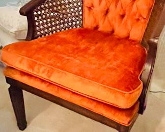 MCM Velvet Cane Accent Chair