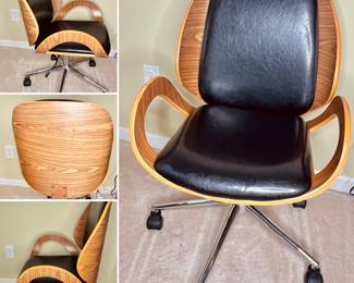 Bentwood Frame Office Chair  Faux Leather Upholstery