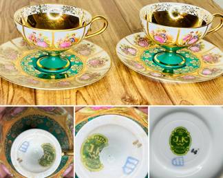 JKW Decor Karlsbad Teacups and Saucers