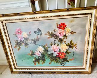 Large Oil Painting with Antique Frame 