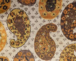 Linen Paisley for Upholstery, Drapery, Soft Goods