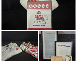 Urban Meyer Signed OSU Football & signed 2012 "Game Time: A Season in Review" DVD (Unopened); Personal correspondence from the Legendary Coach of OSU Woody Hayes