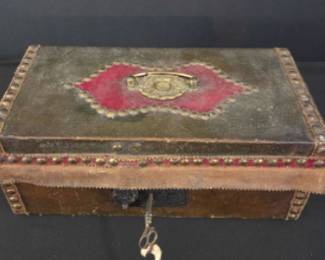 antique box with key & working lock