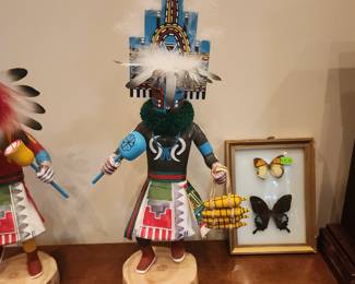 Hand Carved Hemis Kachina Doll Signed Native Southwestern Art
