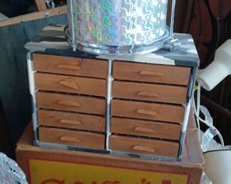 Vintage Pfeiffer’s Beer Wooden Crate + Small Parts Drawer Organizer + Drum Shell Lot