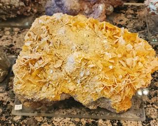 Yellow Barite Crystal Cluster on Matrix – Natural Mineral Specimen