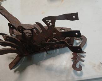 Wrought Iron Hardware Lot – Rustic Hooks, Hinges, Brackets – Primitive Farmhouse Décor