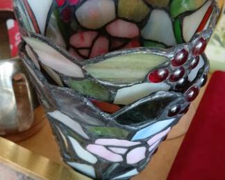 Tiffany Style Stained Glass Candle Holders Floral Mosaic Votive Tea Light