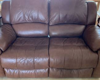 Brown Leather Recliner Loveseat – Plush 2-Seater Sofa Couch