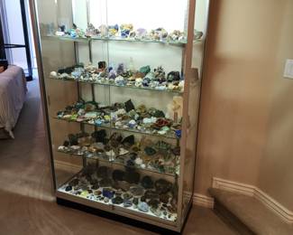 Large Mineral Crystal Rock Collection – Mixed Specimens in Glass Display Case (Available for Pre Sale)