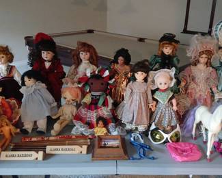 Lot of Vintage Porcelain & Collectible Dolls – Victorian, Rag Doll, Barbie & Accessories