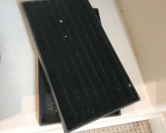 Black Velvet Jewelry Display Trays Necklace Bracelet Organizer Lot of 2