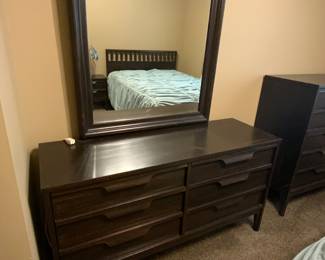 Matching dresser with mirror