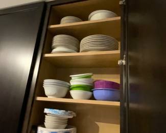 3 sets of kitchen plates