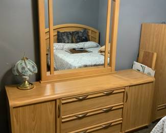Matching dresser with mirror