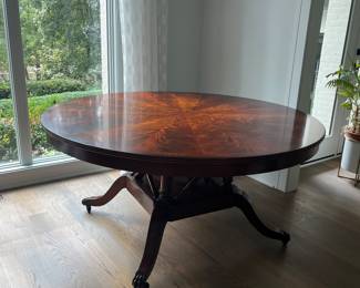 Gorgeous flame mahogany dining room table.
